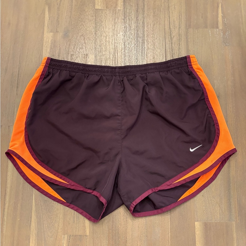 Nike Dri-FIT Burgundy and Orange Shorts